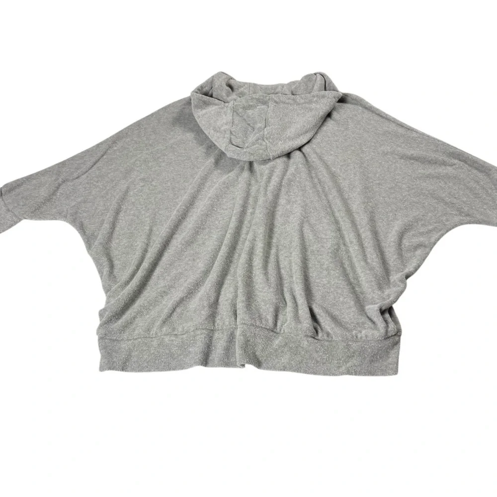 Chaser Love Cloth Lace Up Oversized Gray Dolman Sleeve Hoodie Large